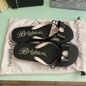 COPY - Brighton NWT black jeweled size 9 flip flops